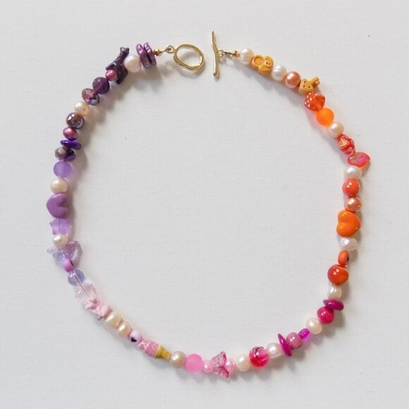 new! handmade pearl beaded choker chunky choker with dice shiny charms necklace - Picture 1 of 3